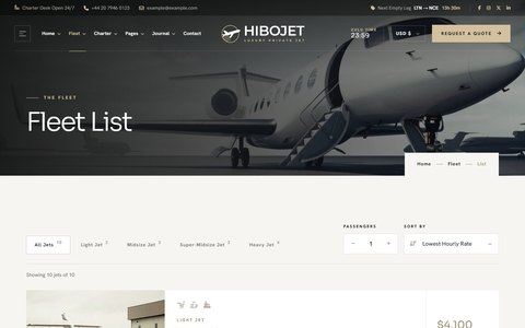 Hibojet: Fleet List