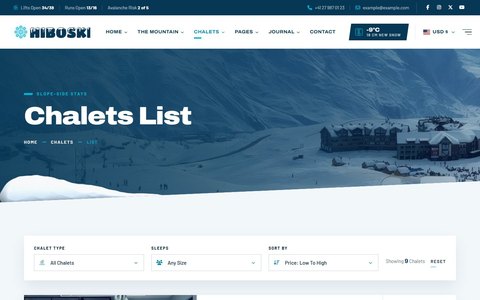 Hiboski: Chalets List