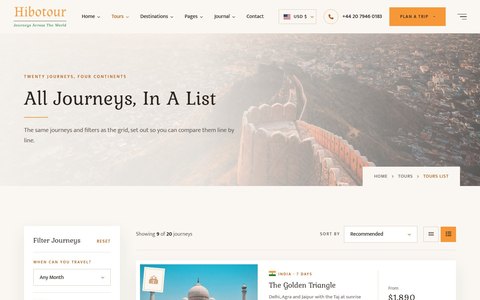 Hibotour: Tours List