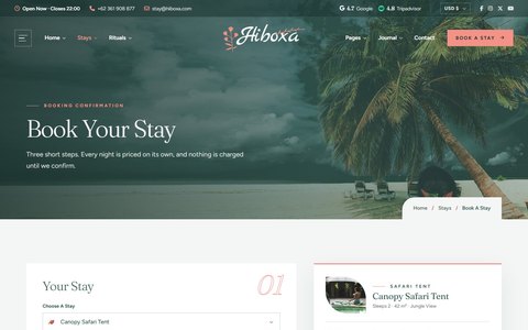 Hiboxa: Booking