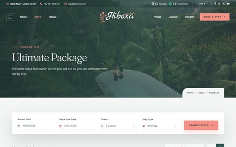 Hiboxa: Stays List