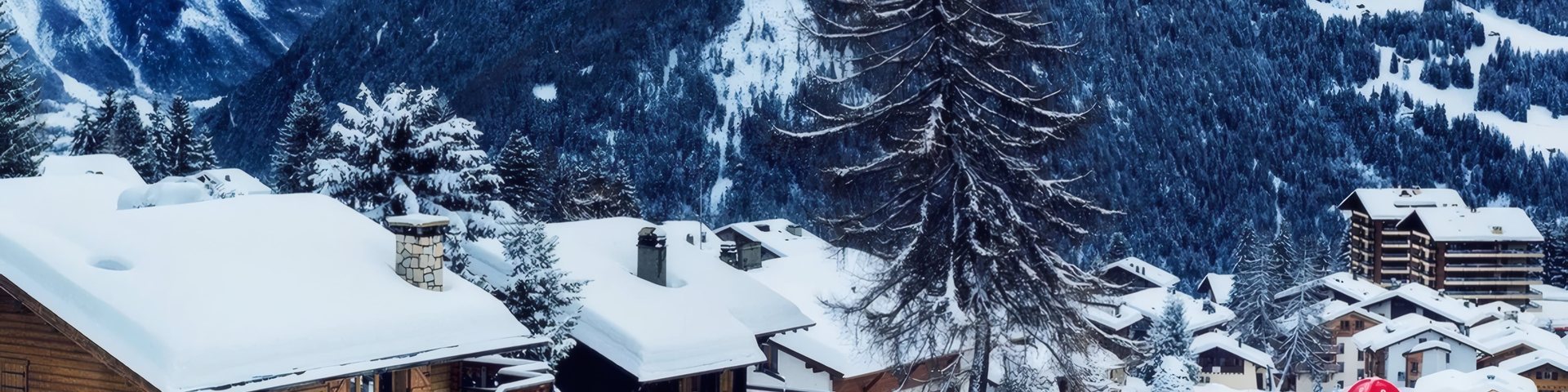 Chalets below the slopes at Zermatt