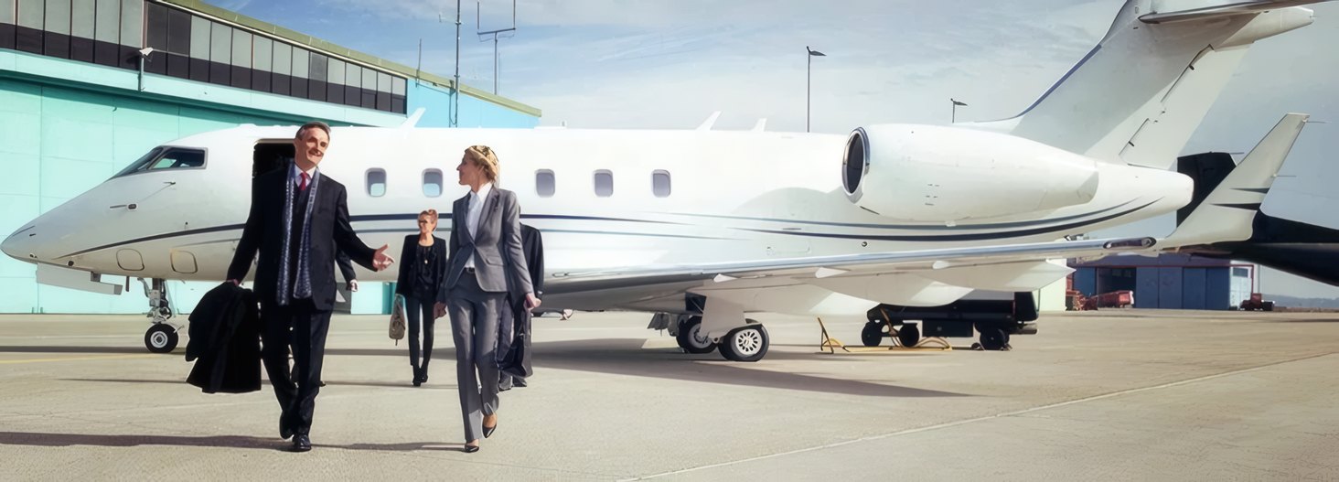 Travellers boarding a heavy jet