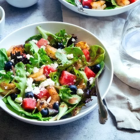 A fresh salad with berries