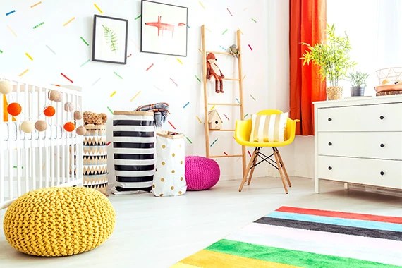 Playroom with rugs and toys