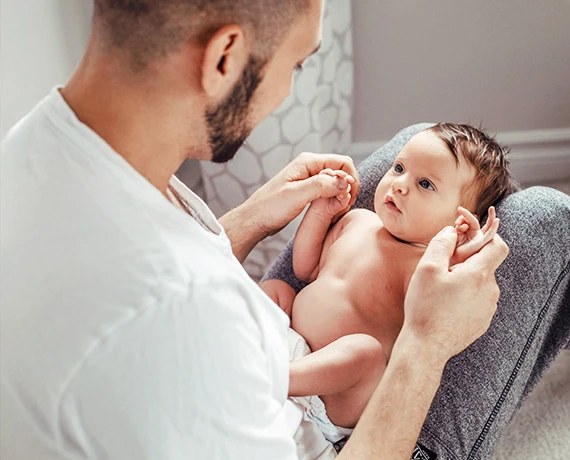 Father holding his baby