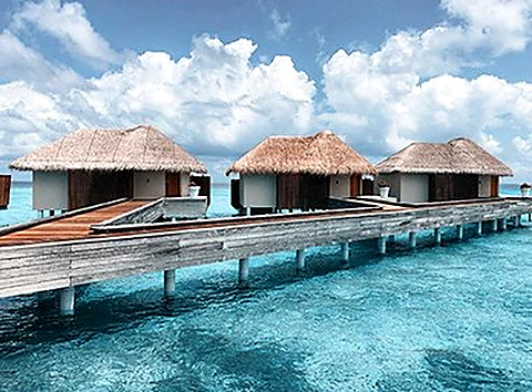 Water chutes over the lagoon