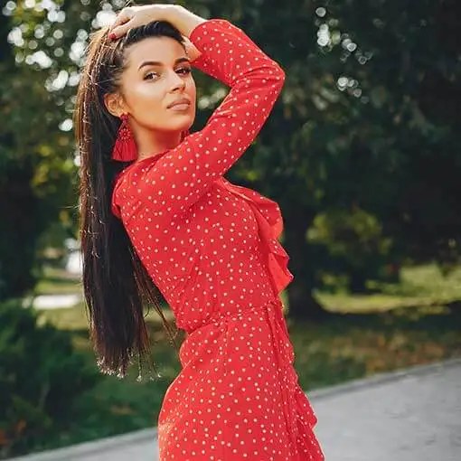 The polka dress in the afternoon sun