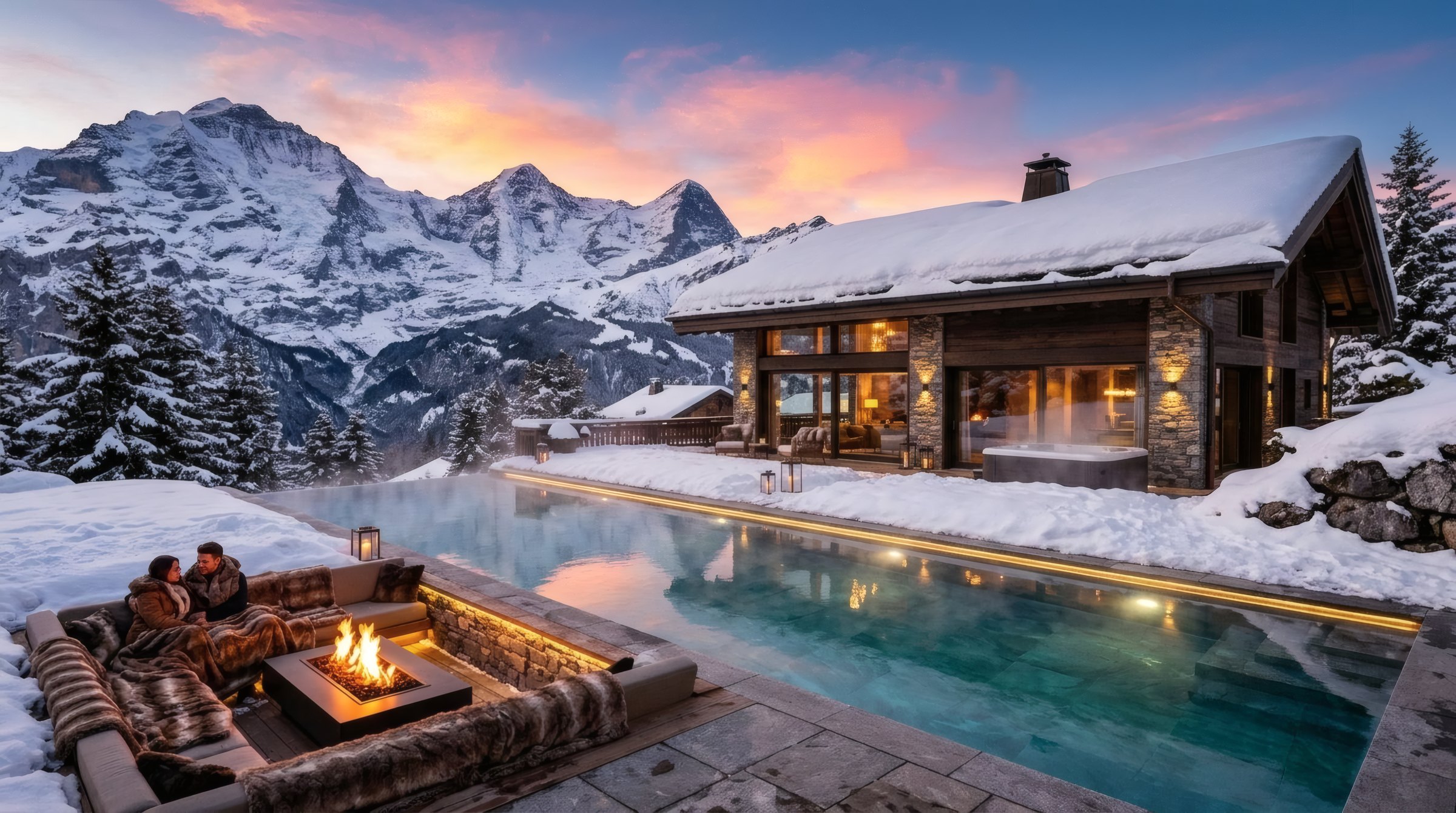 Alpenrose Lodge on the piste