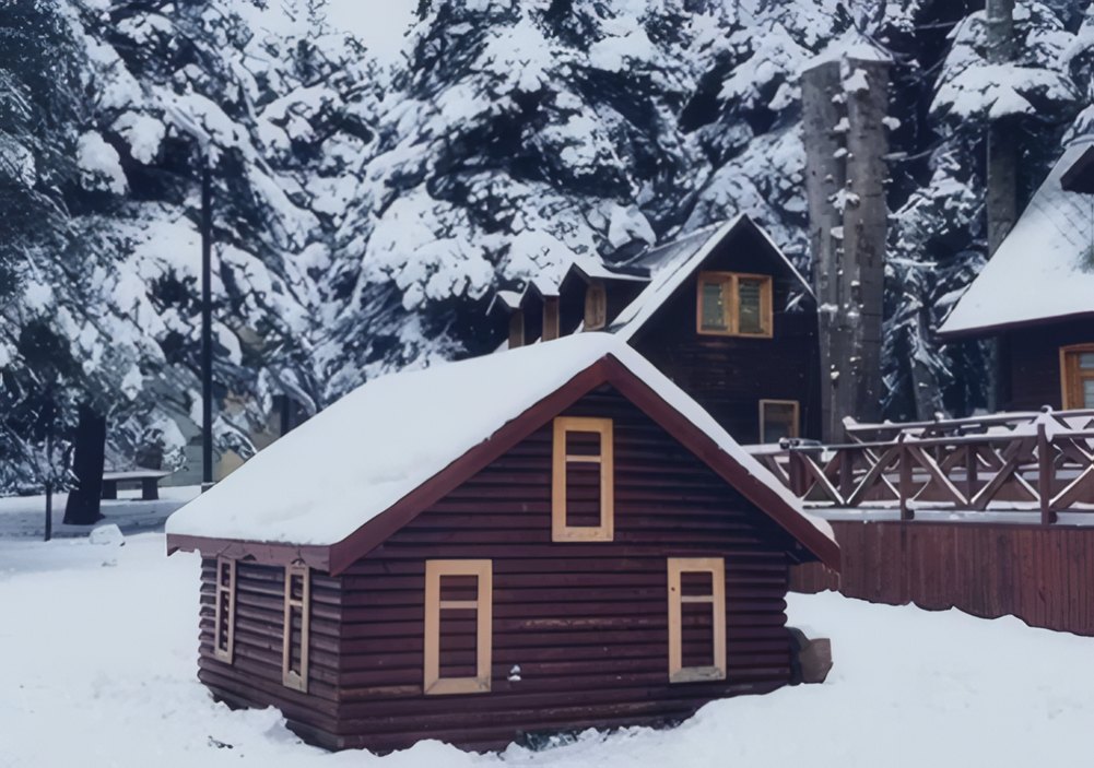 A chalet under fresh snow