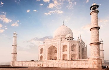 The Taj Mahal and its minarets