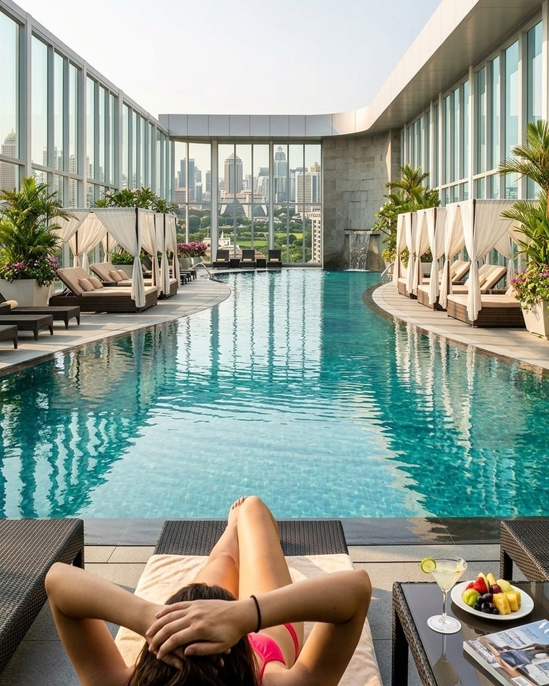 A treatment room at the Cliffside Spa