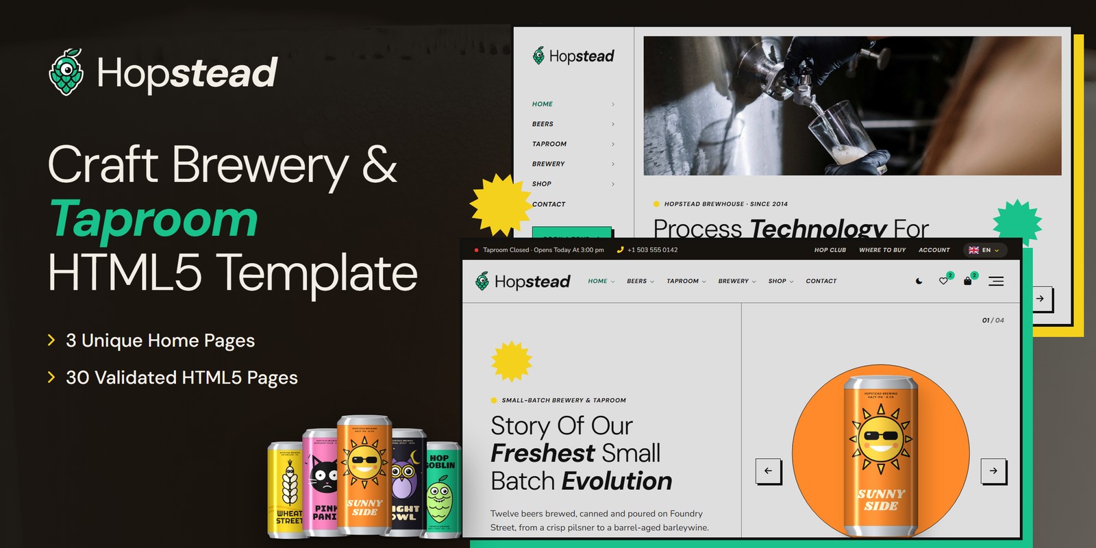 Hopstead template home pages