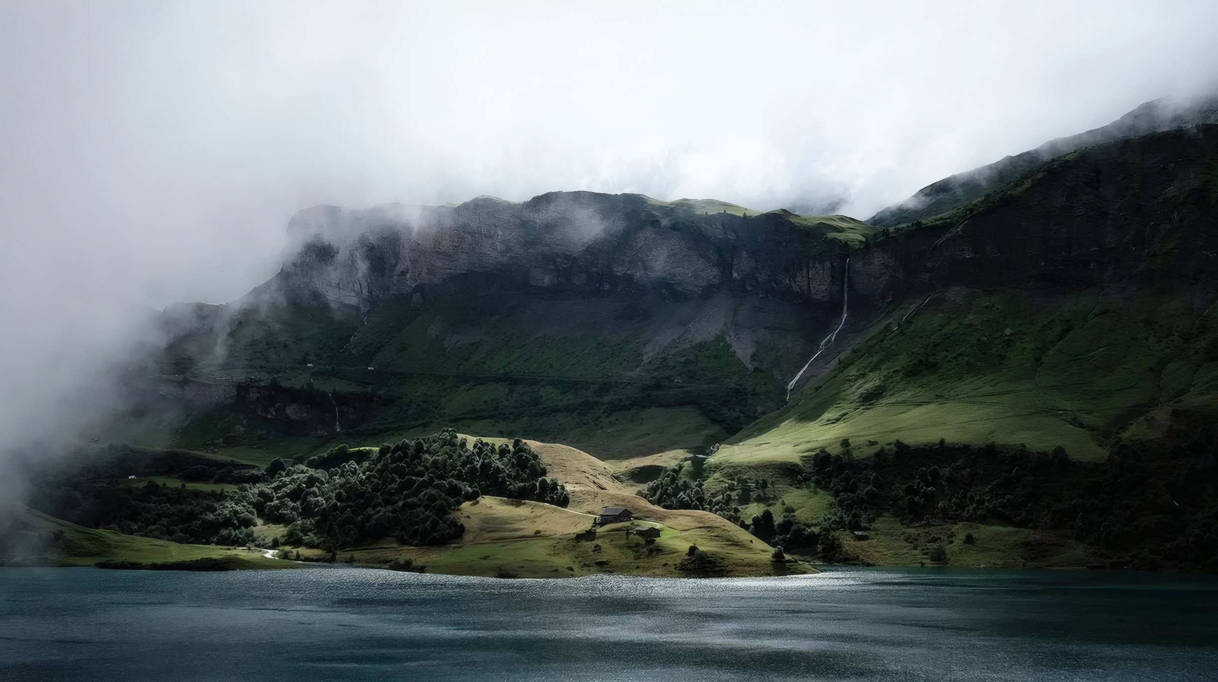 A loch under mist on the Isle of Skye