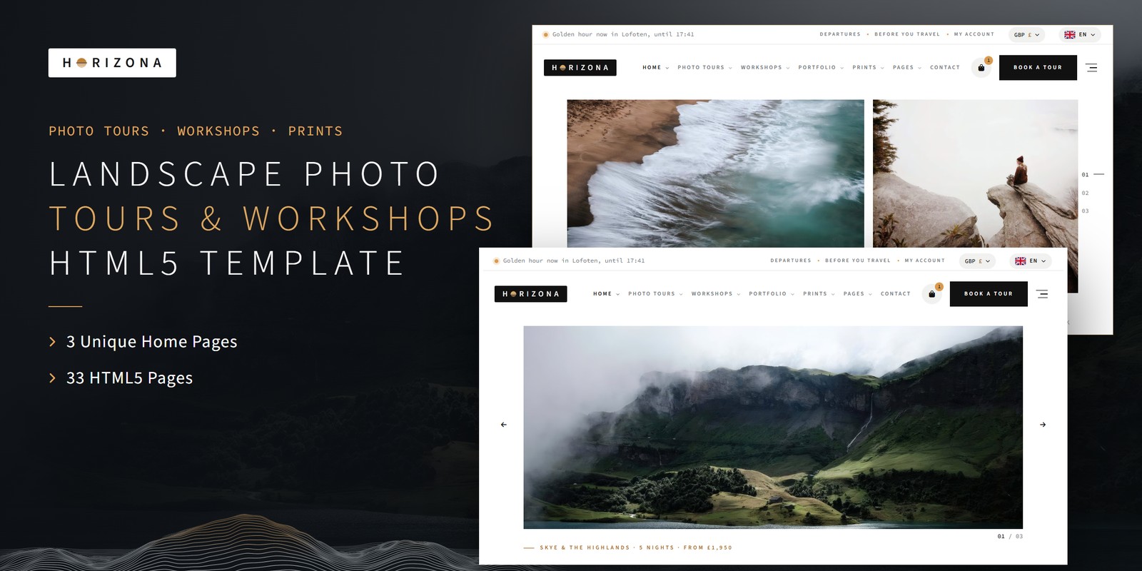 Horizona template home pages