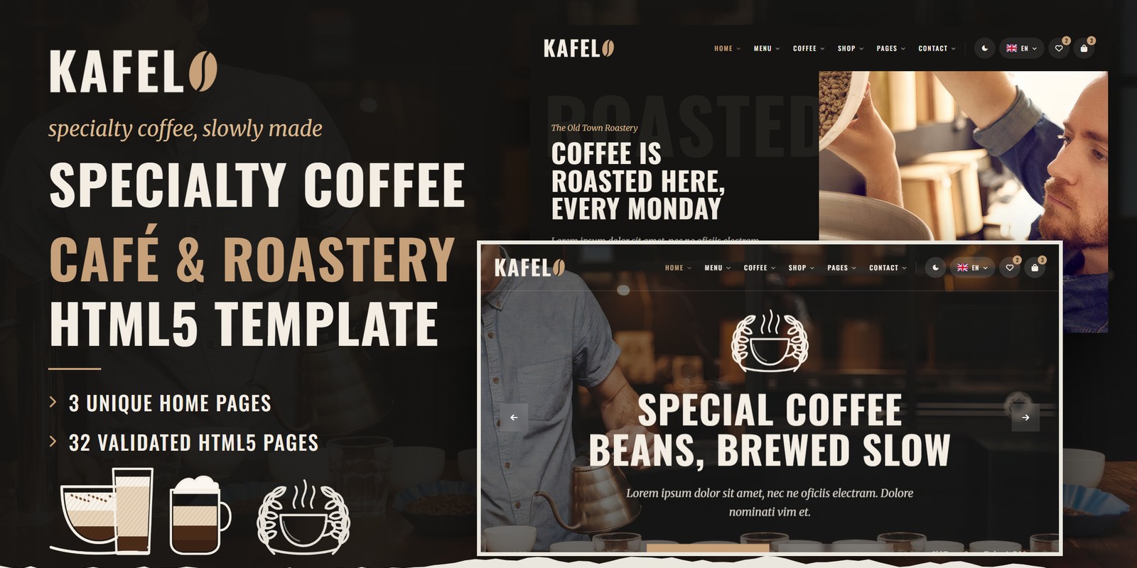 Kafelo template home pages