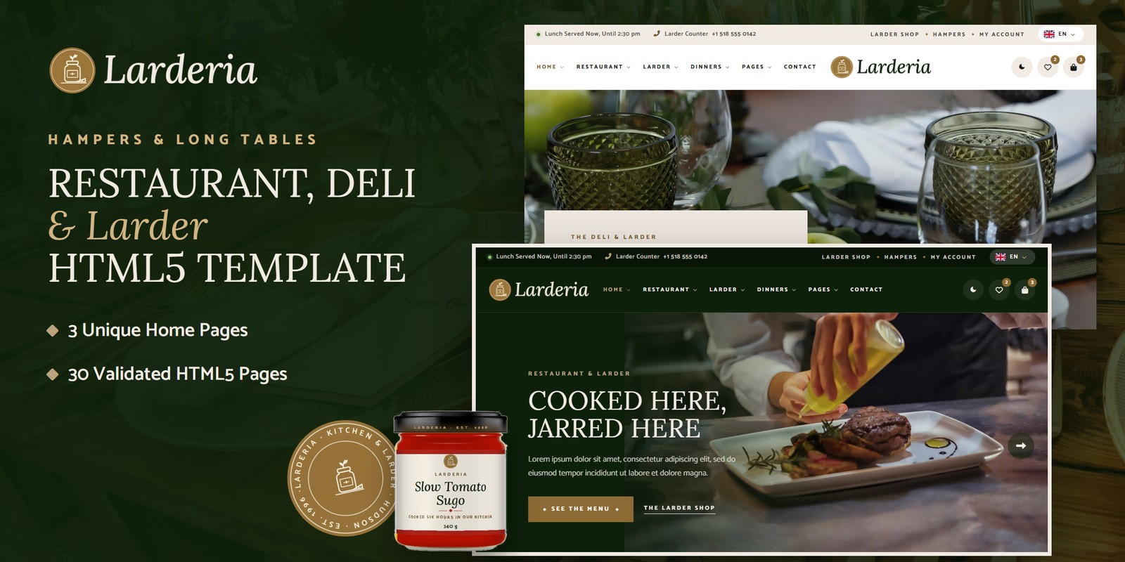 Larderia template home pages