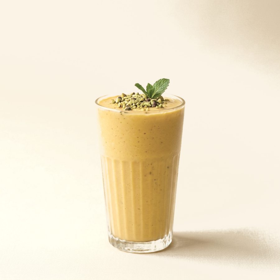 Salted lassi in steel tumbler