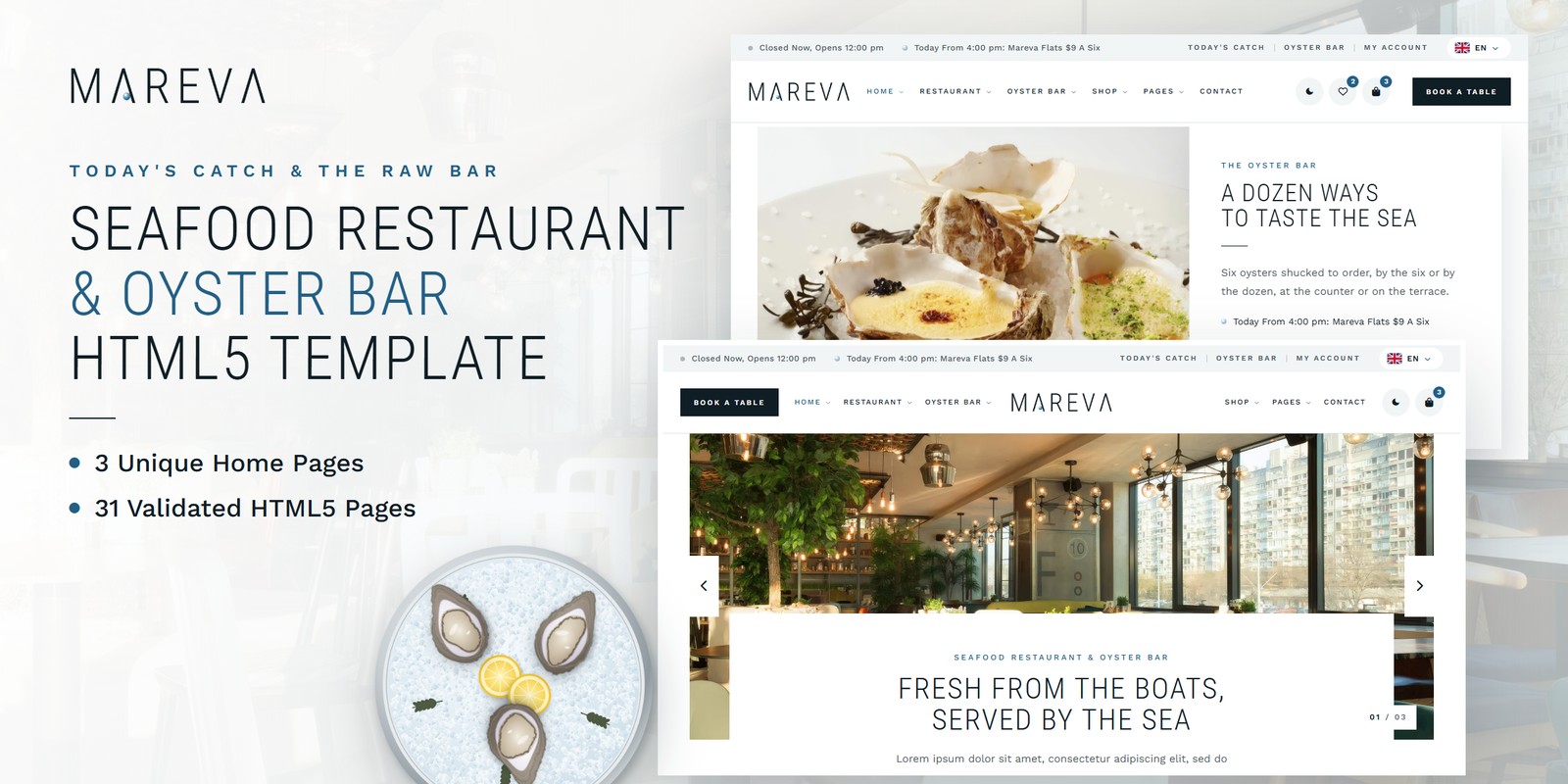 Mareva template home pages