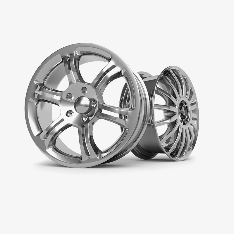 Silver Alloy Wheels, Pair
