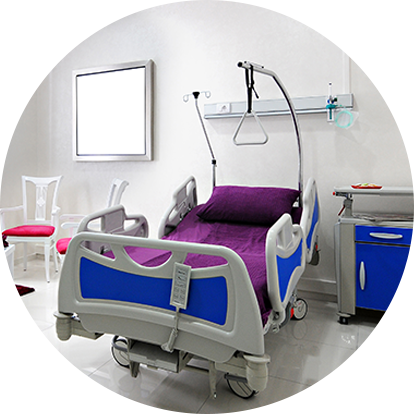 A bright private room on the ward