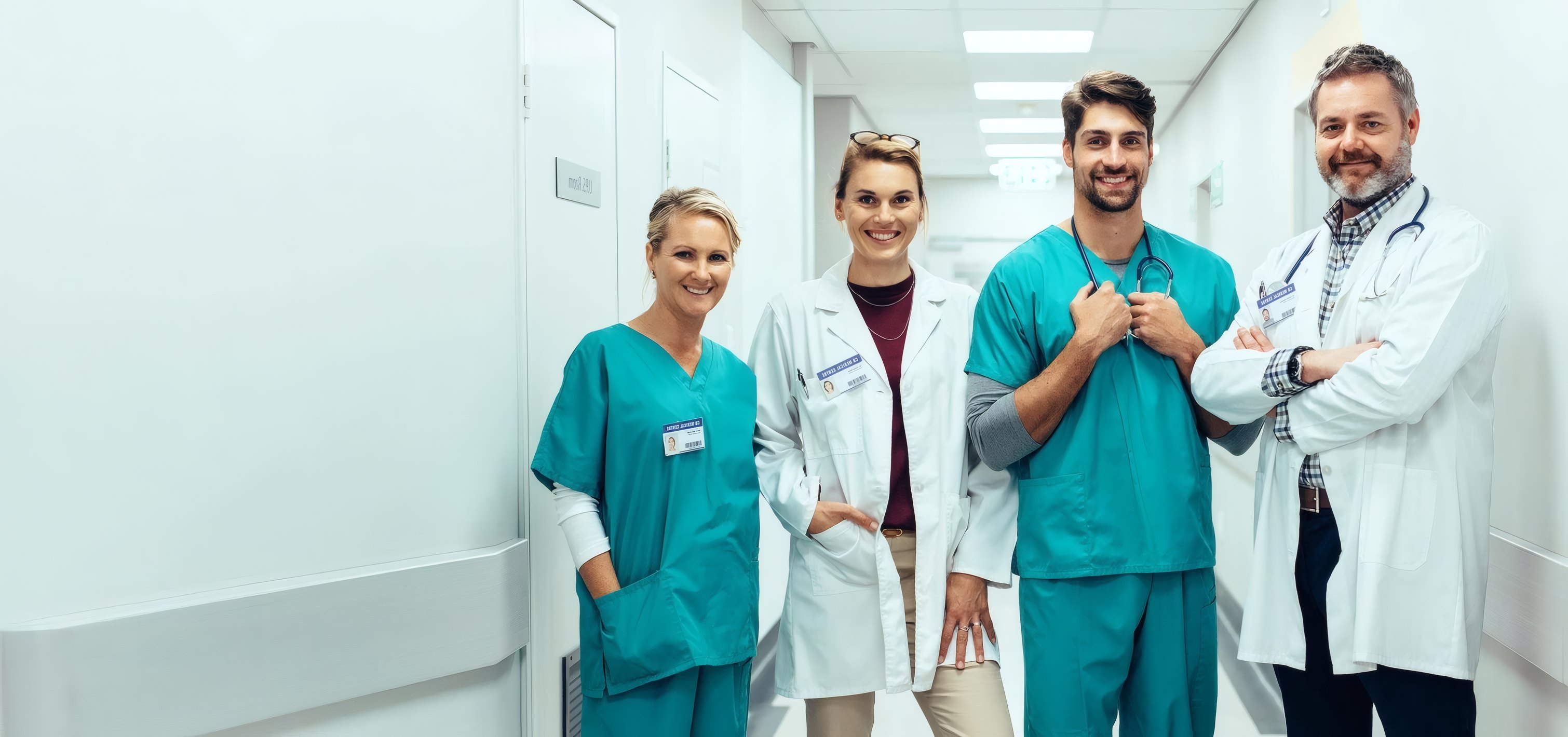 Medora doctors and nurses in a hospital corridor