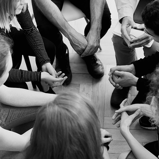 Hands joined in a circle