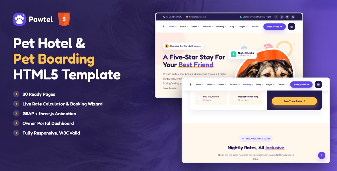 Pawtel template preview