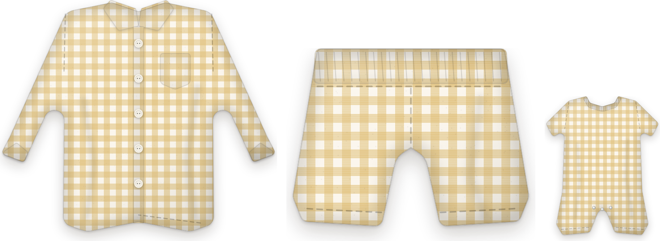 The Picnic Gingham set: grown-up, child and baby pieces