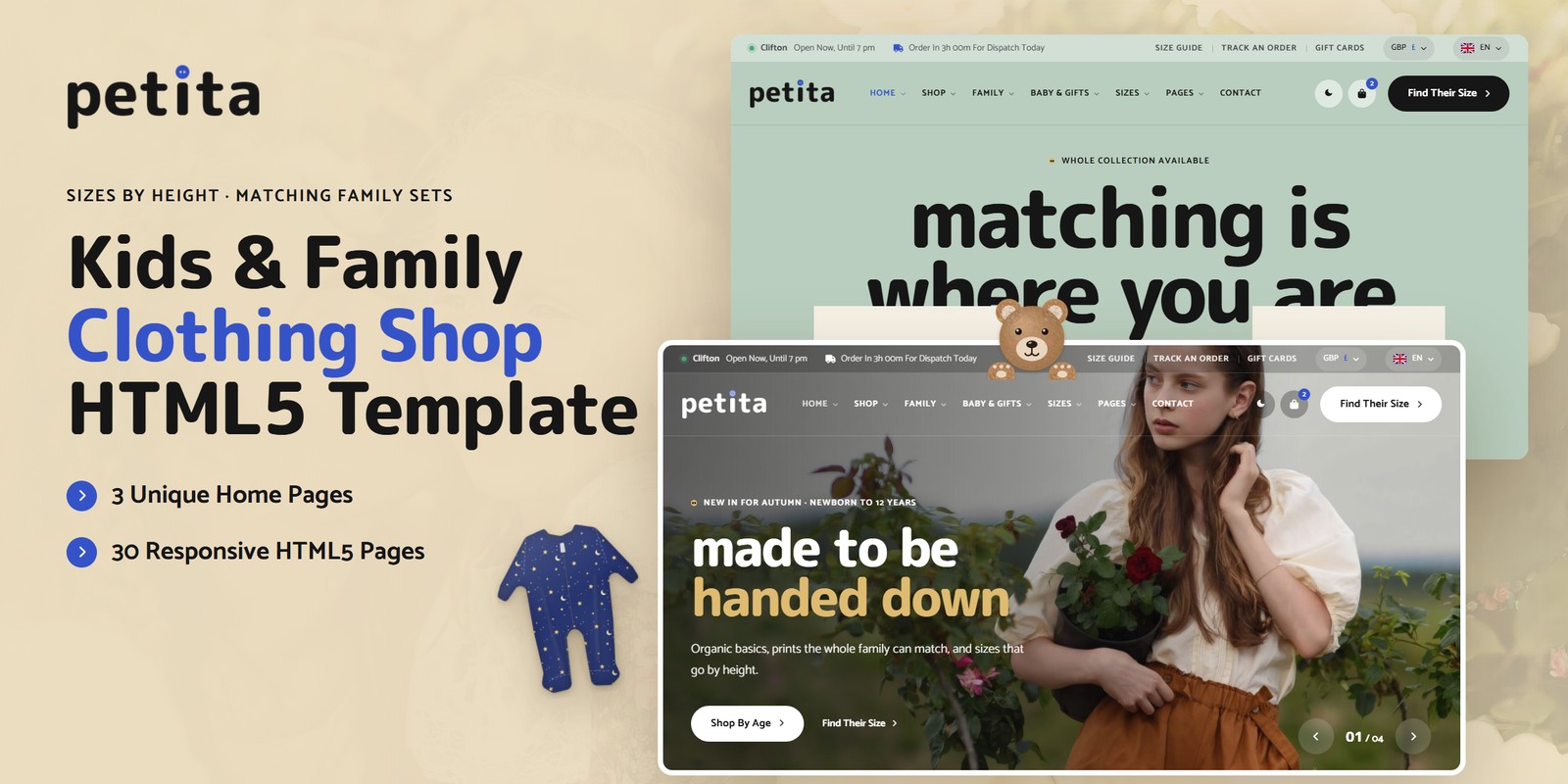Petita template home pages