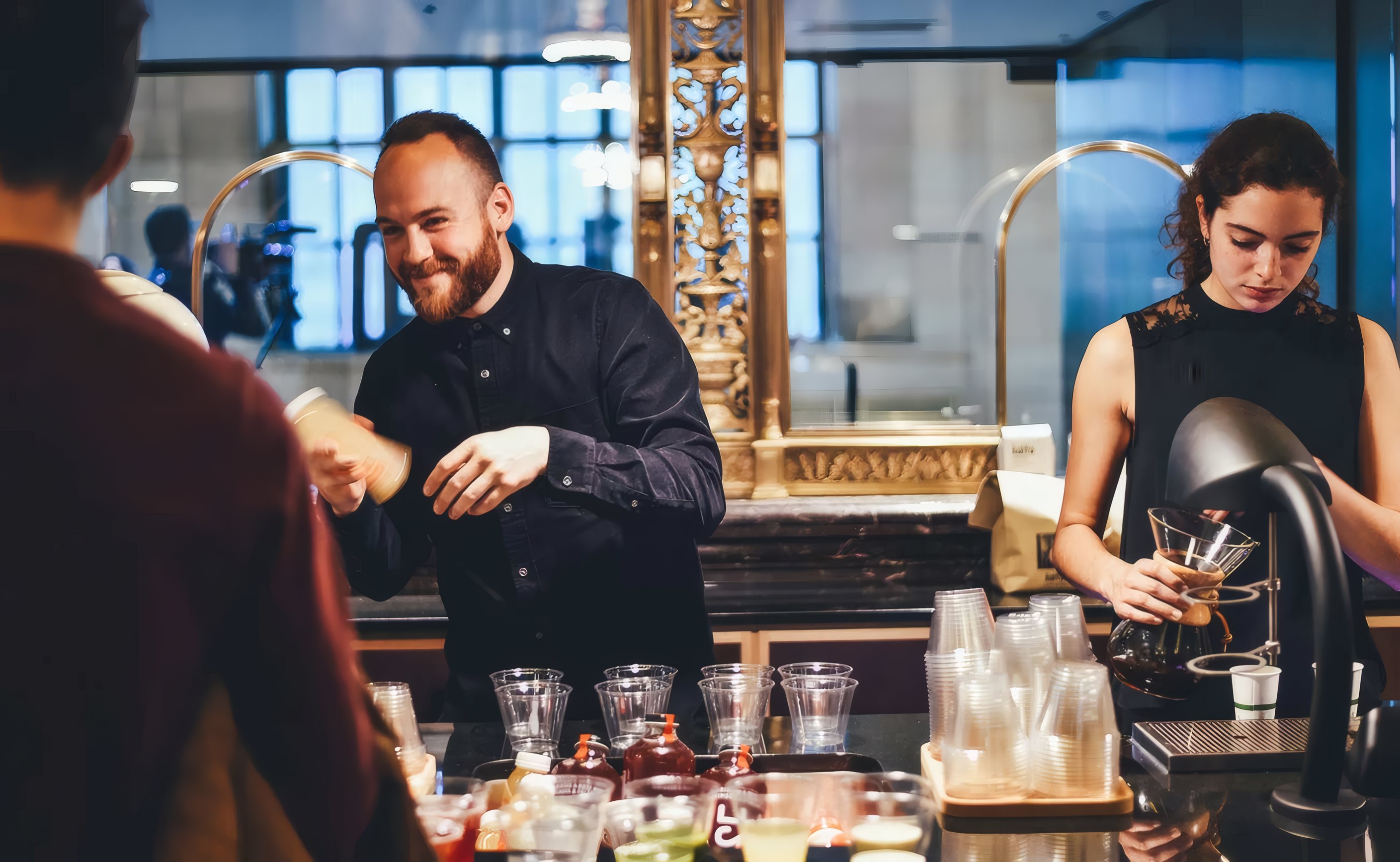 The bar team at work
