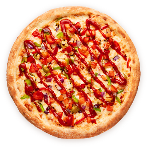 BBQ Chicken pizza from above