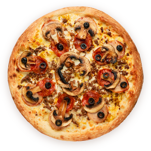 Capricciosa pizza from above
