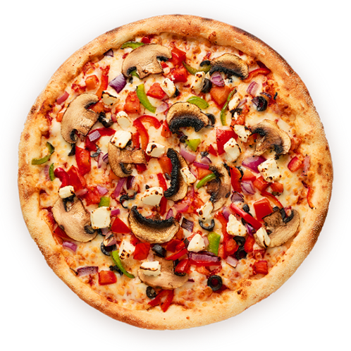 Garden Supreme pizza from above