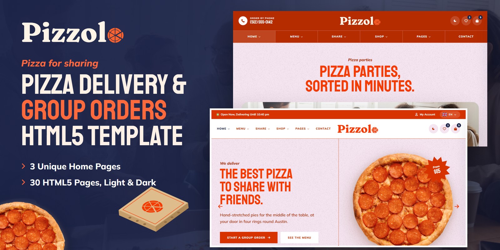 Pizzolo template home pages