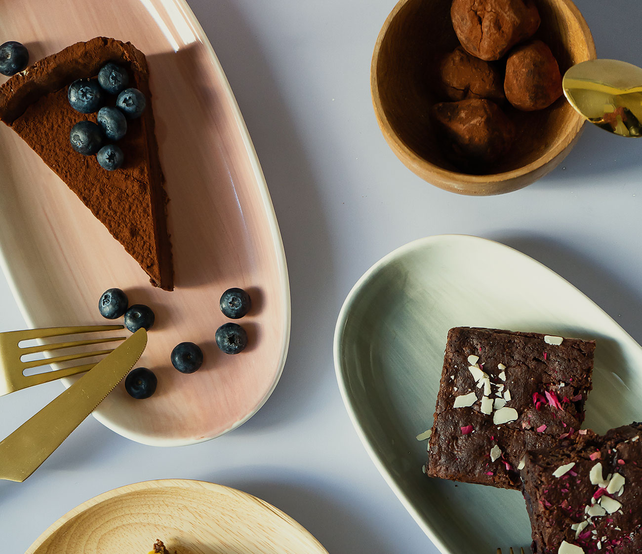 Dark Chocolate Torte, Blueberries & Truffles