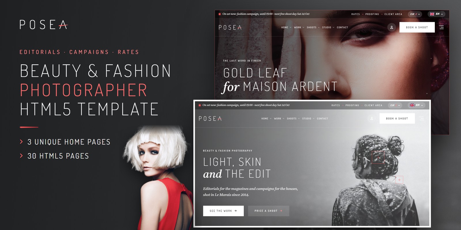 Posea template home pages
