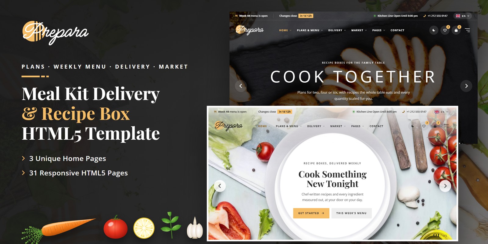 Prepara template home pages