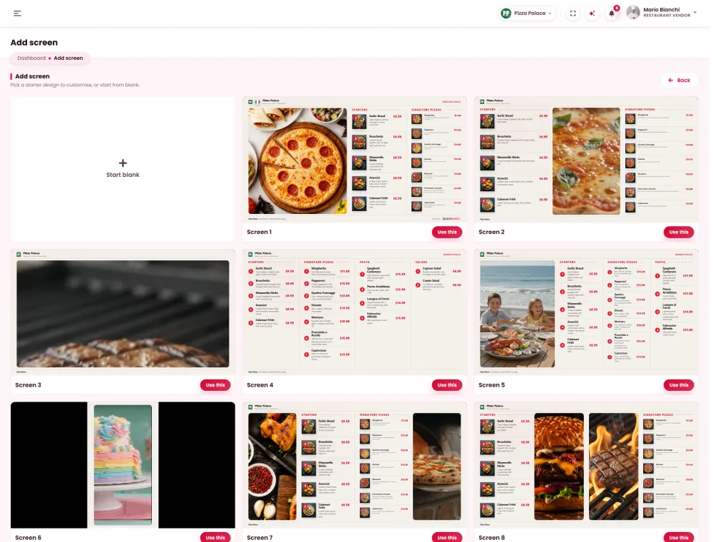 Menu boards you design once