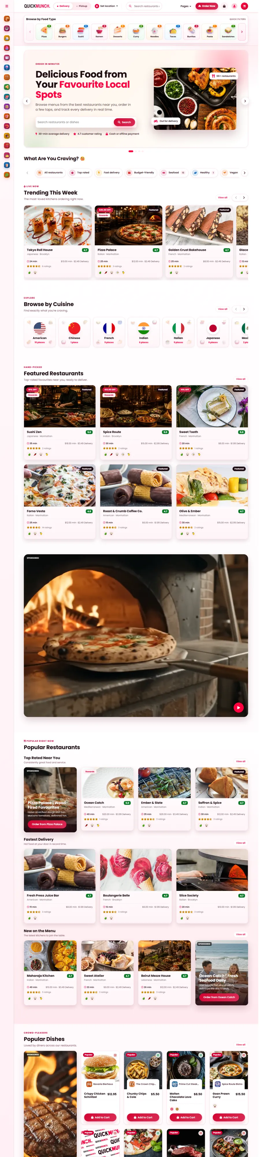 Marketplace homepage layout