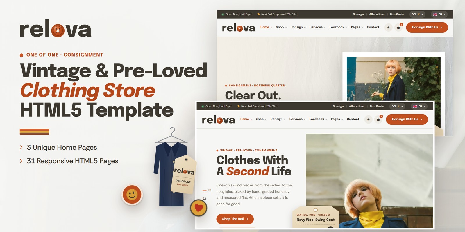 Relova template home pages