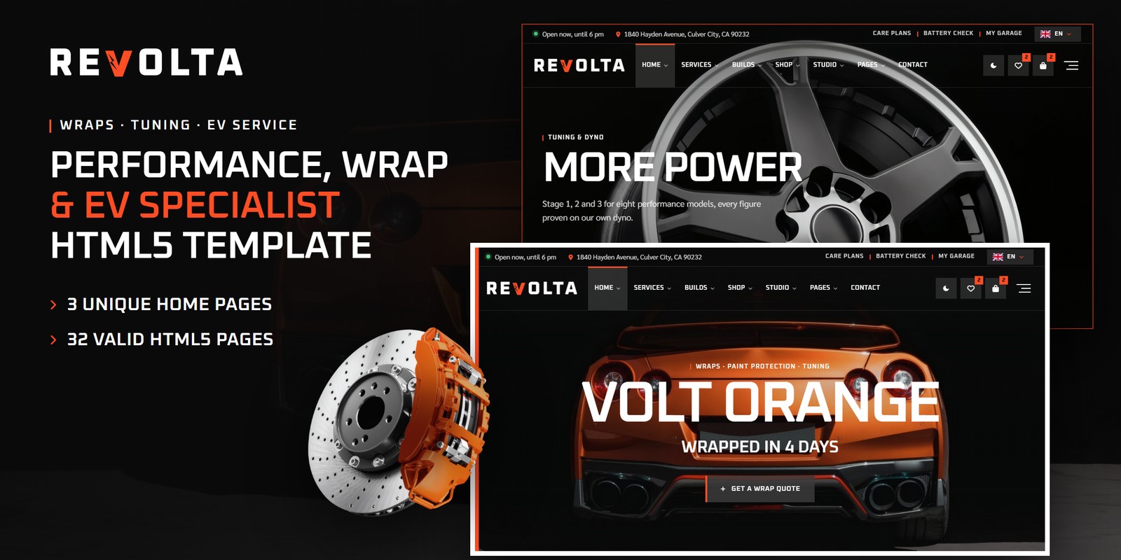 Revolta template home pages