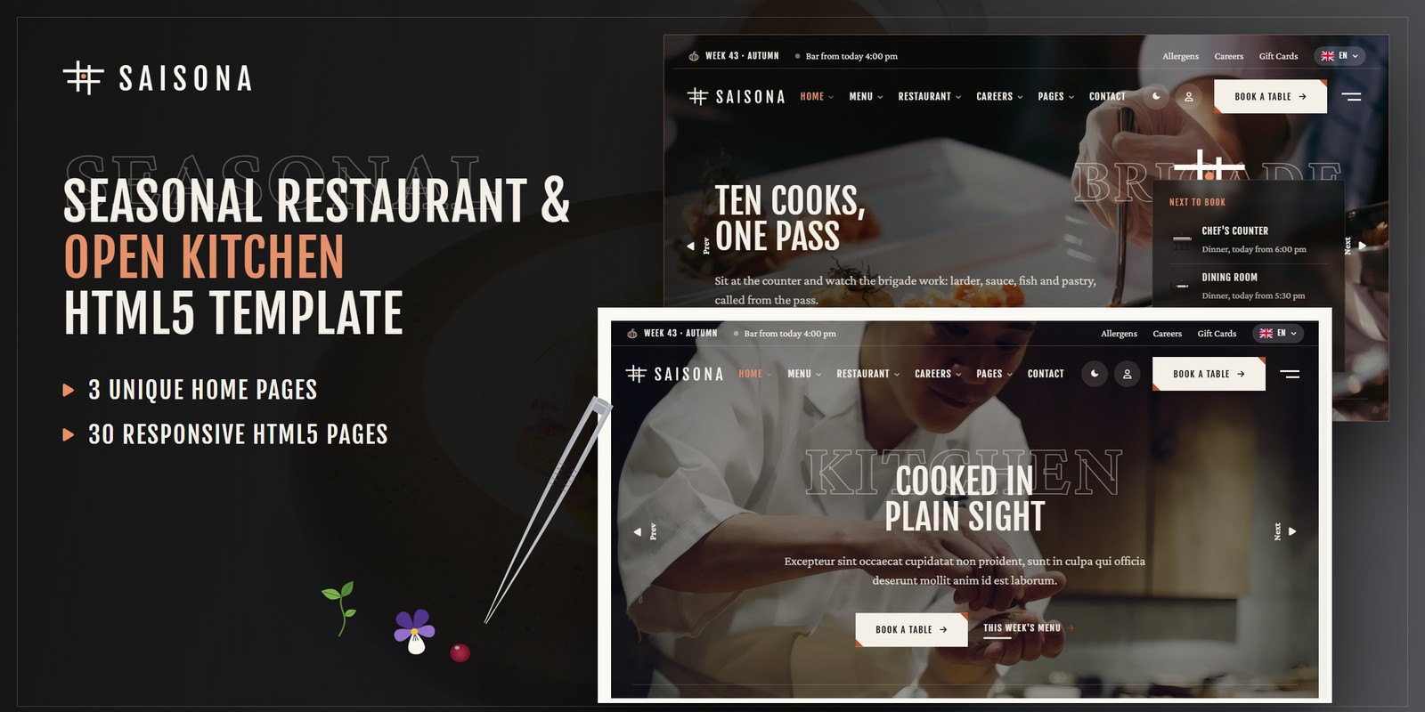 Saisona template home pages