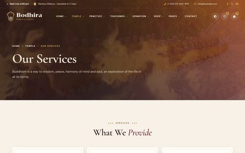 Bodhira Services page