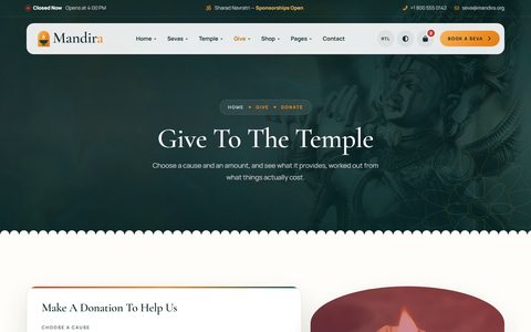Mandira Donation page
