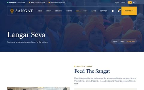 Sangat Langar Seva page