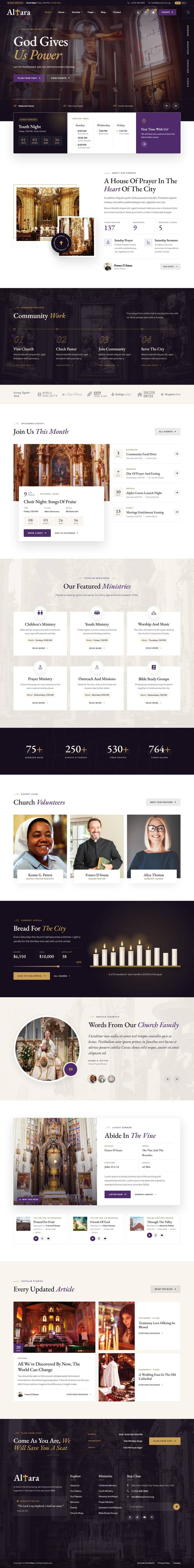 Altara home page, full length
