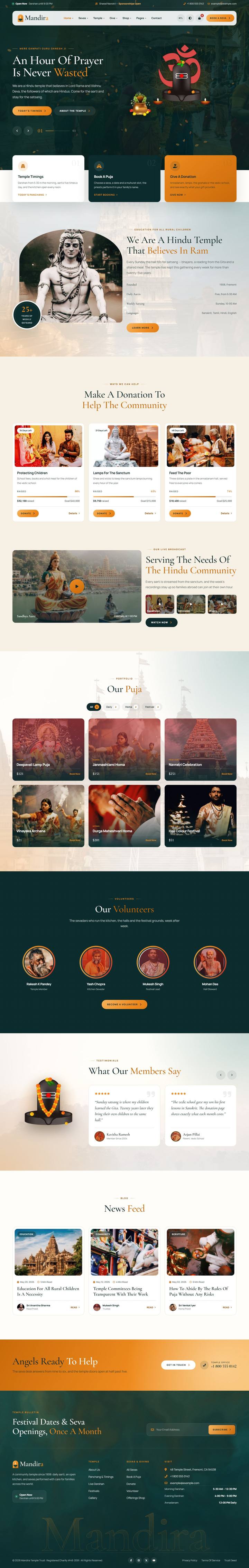 Mandira home page, full length