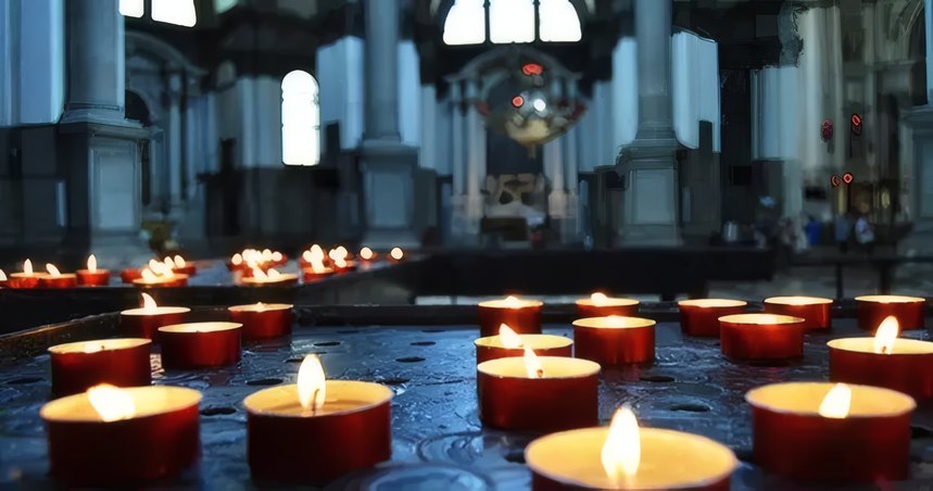 Candles lit for prayer