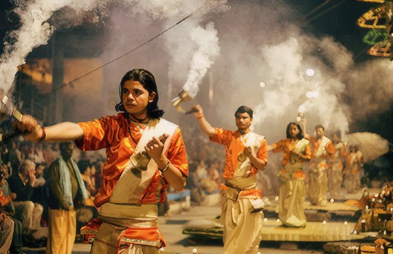 Navratri garba on the festival grounds